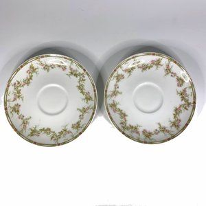 Vtg Theodore Haviland saucers in Schleiger Pattern